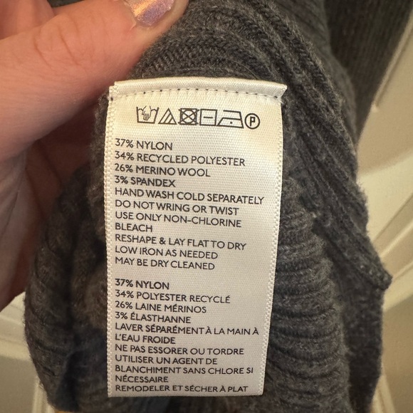 Anthropologie Charcoal Ribbed Tunic Sweater - Picture 4 of 5